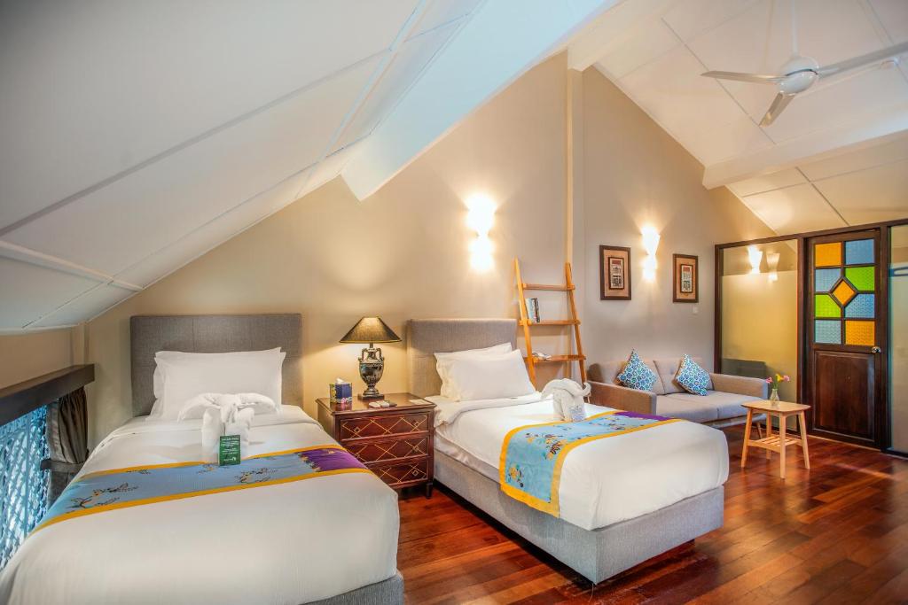 Двухместный (Лофт Heritage с 2 отдельными кроватями) отеля Areca Hotel Penang, Джорджтаун