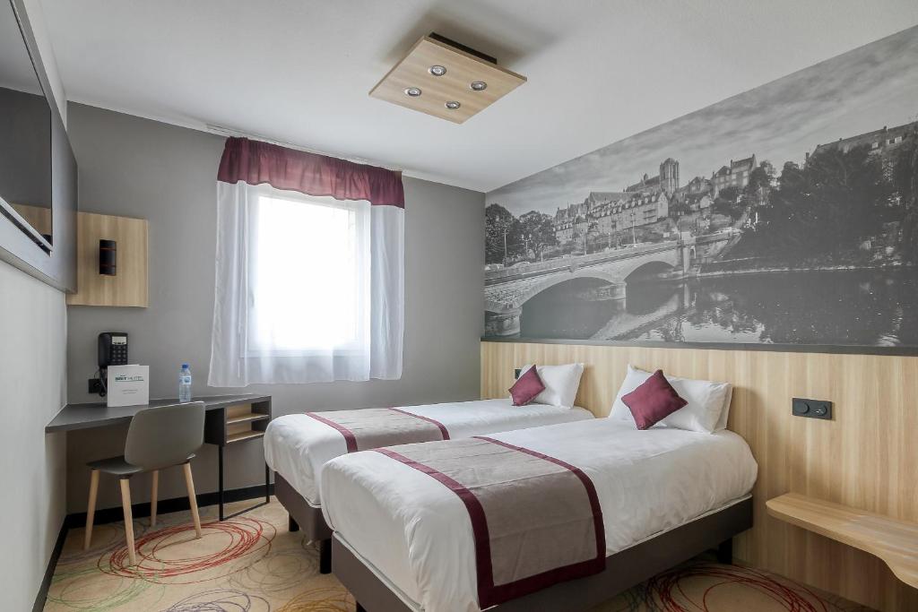 Двухместный (Двухместный номер с 2 отдельными кроватями) отеля Brit Hotel le Cottage, Ле-Ман