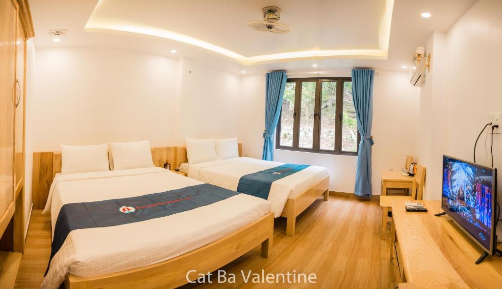 Двухместный (Улучшенный номер с 2 кроватями размера «queen-size») отеля Cat Ba White Pearl, Катба