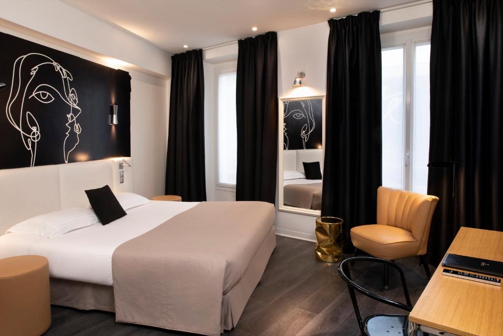 Двухместный (Улучшенный двухместный номер с 1 кроватью), Hôtel Montparnasse Saint Germain