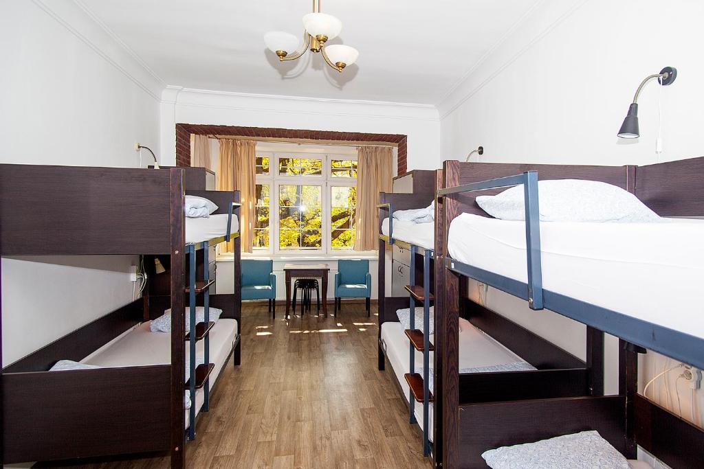 Номер (Спальное место в 6-местном общем номере для мужчин и женщин с ванной комнатой) хостела Hostel Wratislavia, Вроцлав