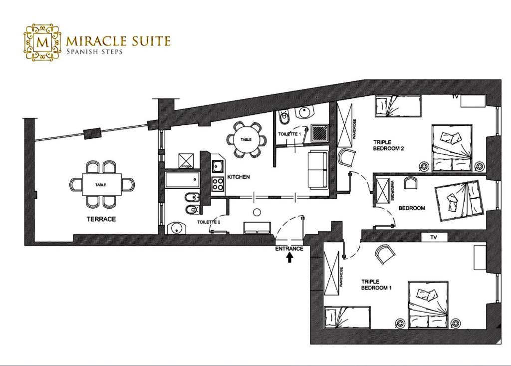 Номер (Апартаменты Делюкс с 3 спальнями), Spanish Steps Miracle Suite