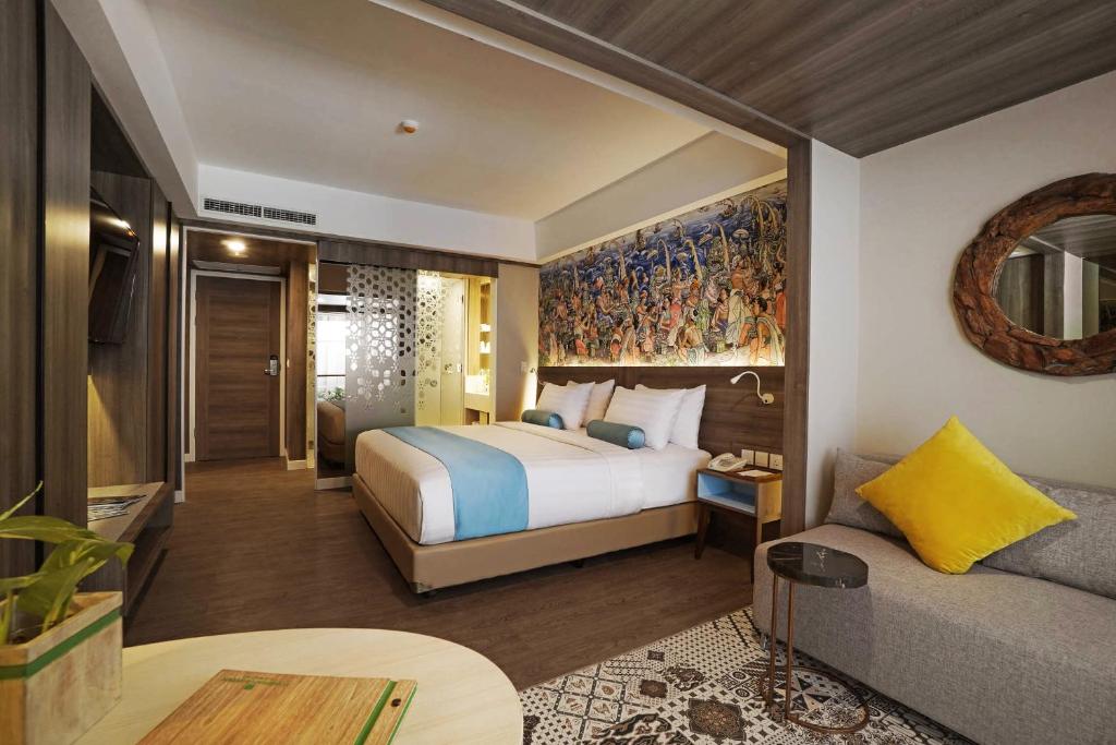 Трехместный (Двухместный номер Premier Deluxe Lagoon Access с 2 отдельными кроватями) отеля Wyndham Garden Kuta Beach Bali, Кута