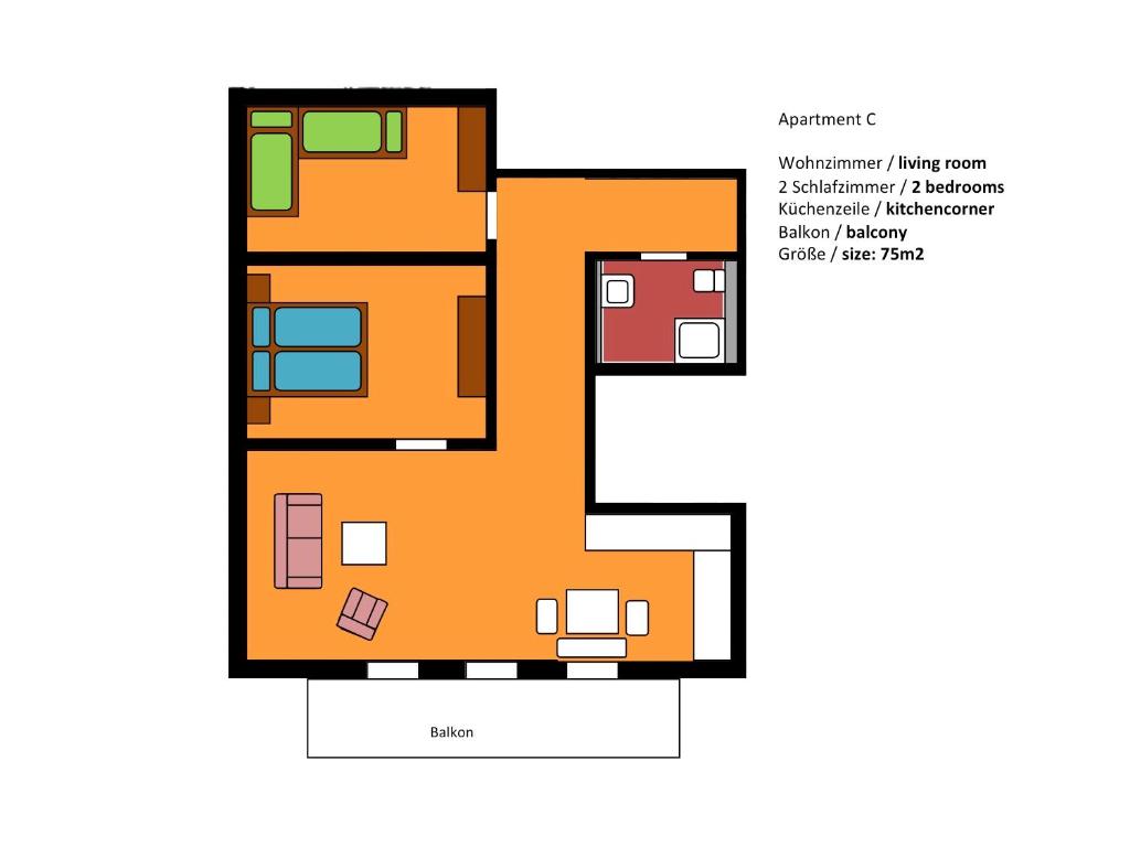 Апартаменты (Апартаменты (для 4 взрослых)), Hotel Ferienhaus Fux