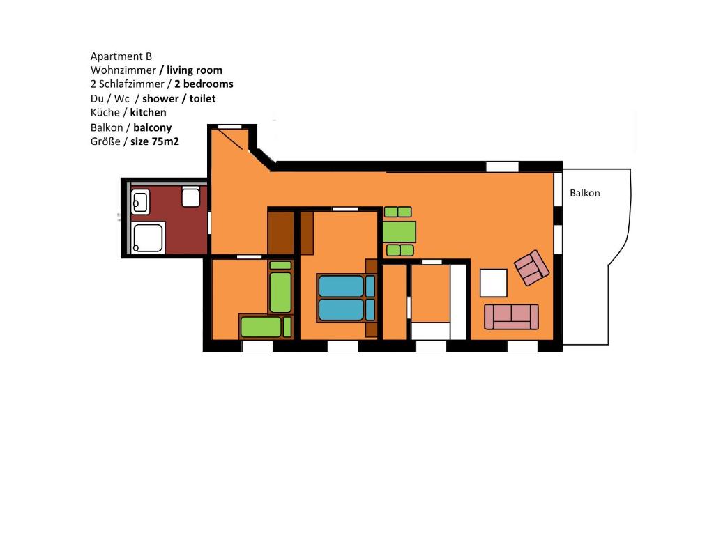 Апартаменты (Апартаменты с 2 спальнями), Hotel Ferienhaus Fux