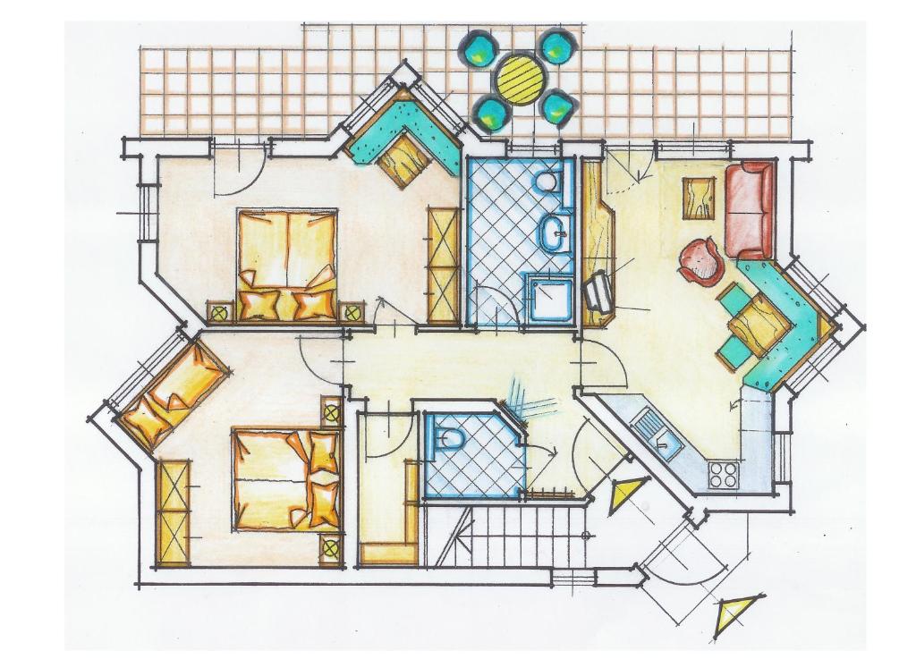 Апартаменты (Апартаменты с 2 спальнями и террасой), Appartement Zottl