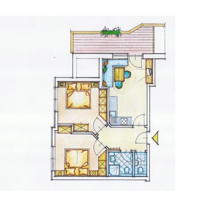 Апартаменты (Апартаменты с 2 спальнями и балконом (4 взрослых)), Appartement Zottl