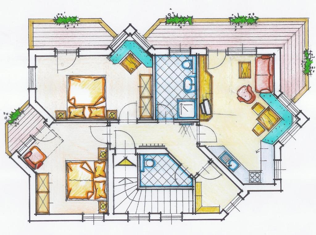 Апартаменты (Апартаменты с 2 спальнями и балконом), Appartement Zottl