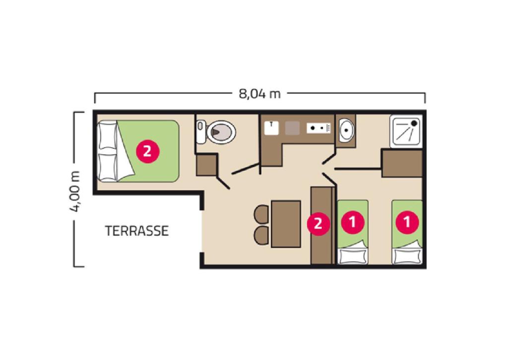 Номер (Mobile Home Loggia (6 Adults)), Camping Les Peupliers