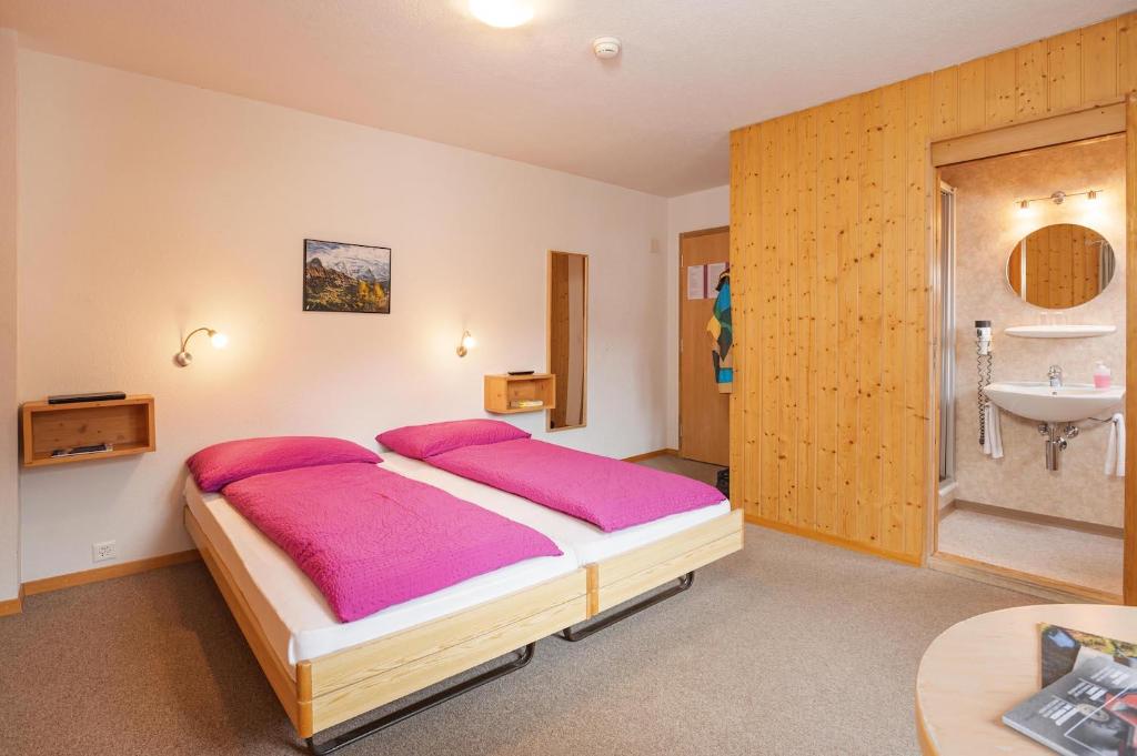 Двухместный (Двухместный номер с 1 кроватью и собственной ванной комнатой) отеля Hotel Alpenblick, Гриндельвальд