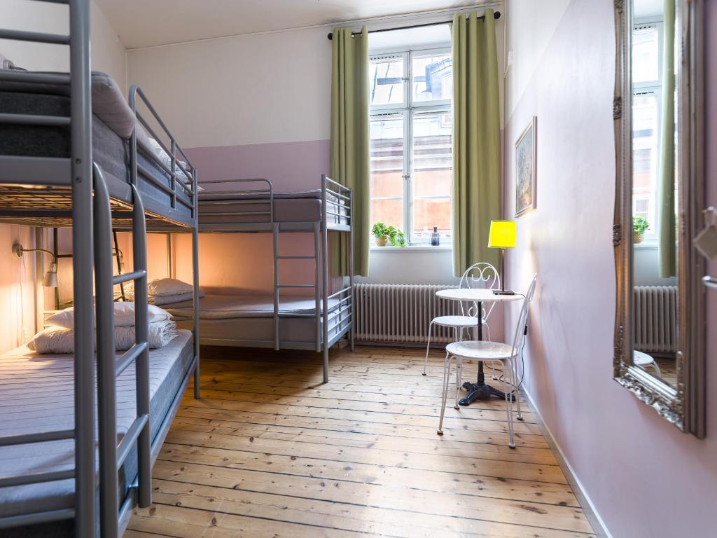 Четырехместный (Четырехместный номер с общей ванной комнатой) хостела Castanea Old Town Hostel, Стокгольм