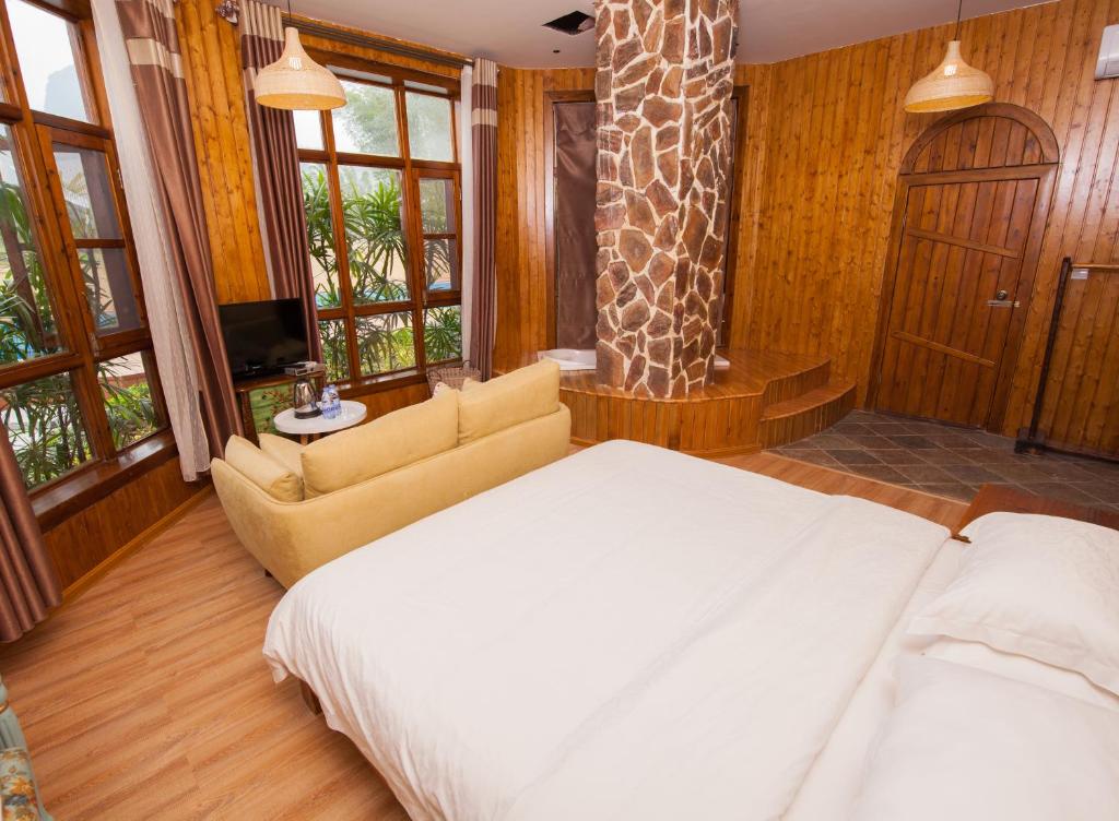 Двухместный (Двухместный номер с 1 кроватью и садом - Первый этаж) гостевого дома Yangshuo Coco Garden Hotel, Яншо