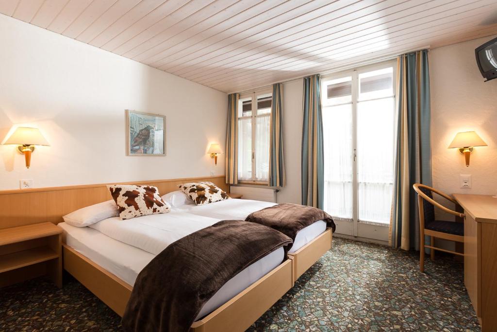 Двухместный (Двухместный номер с 1 кроватью, балконом и видом на горы.) отеля Hotel Oberland, Лаутербруннен