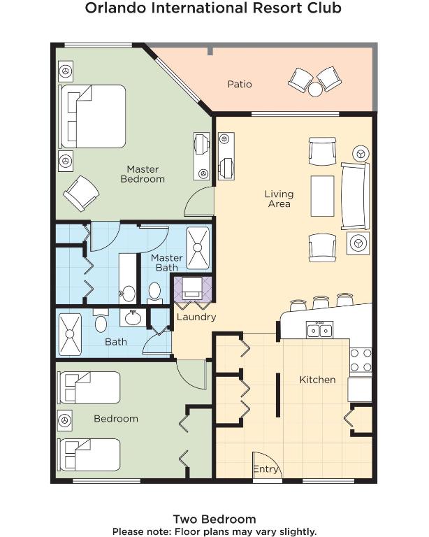 Вилла (Вилла с 2 спальнями), Club Wyndham Orlando International