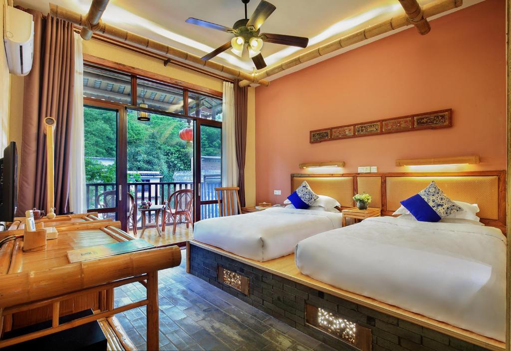 Двухместный (Двухместный номер с 2 отдельными кроватями), Yangshuo Mountain Nest Boutique Hotel