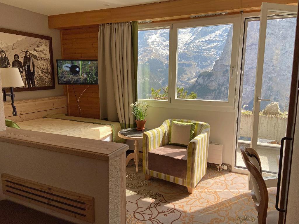 Одноместный (Одноместный номер с видом на гору Эйгер) отеля Eiger Swiss Quality Hotel, Лаутербруннен