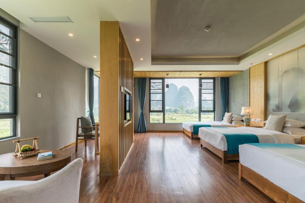 Трехместный (Triple Room with View free afternoon tea available), Yangshuo Zen Garden Resort