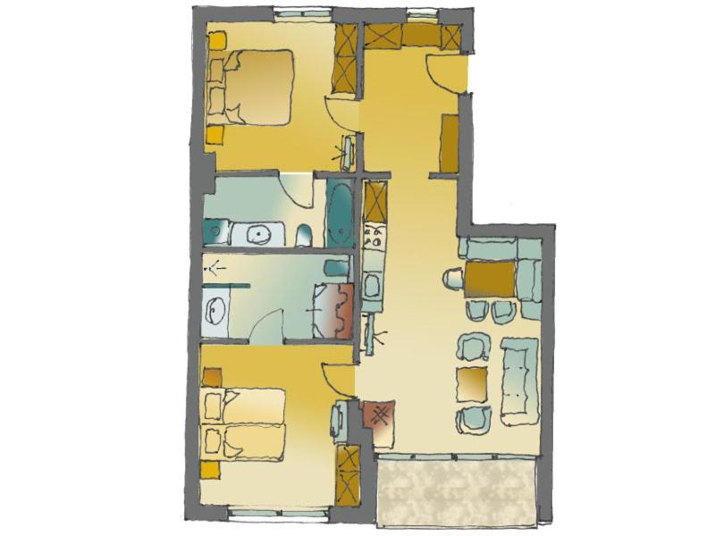Апартаменты (Апартаменты с 2 спальнями) апартамента Serfaus Mountain Lodge, Серфаус