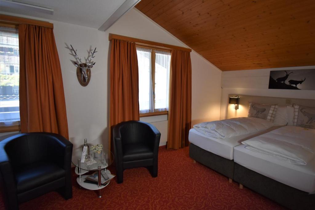 Двухместный (Двухместный номер эконом-класса с 1 кроватью и видом на деревню) отеля Hotel Cabana, Гриндельвальд
