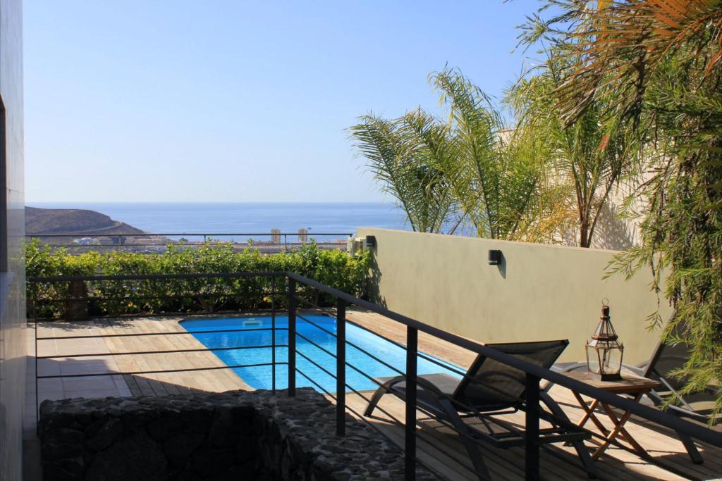 Villa with 3 bedrooms in Costa Adeje with wonderful sea view private pool and WiFi 2 km from the beach