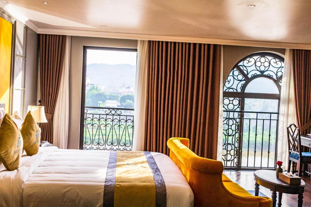 Двухместный (Двухместный номер с 2 отдельными кроватями и окном) отеля Michi's hotel laocai, Лаокай