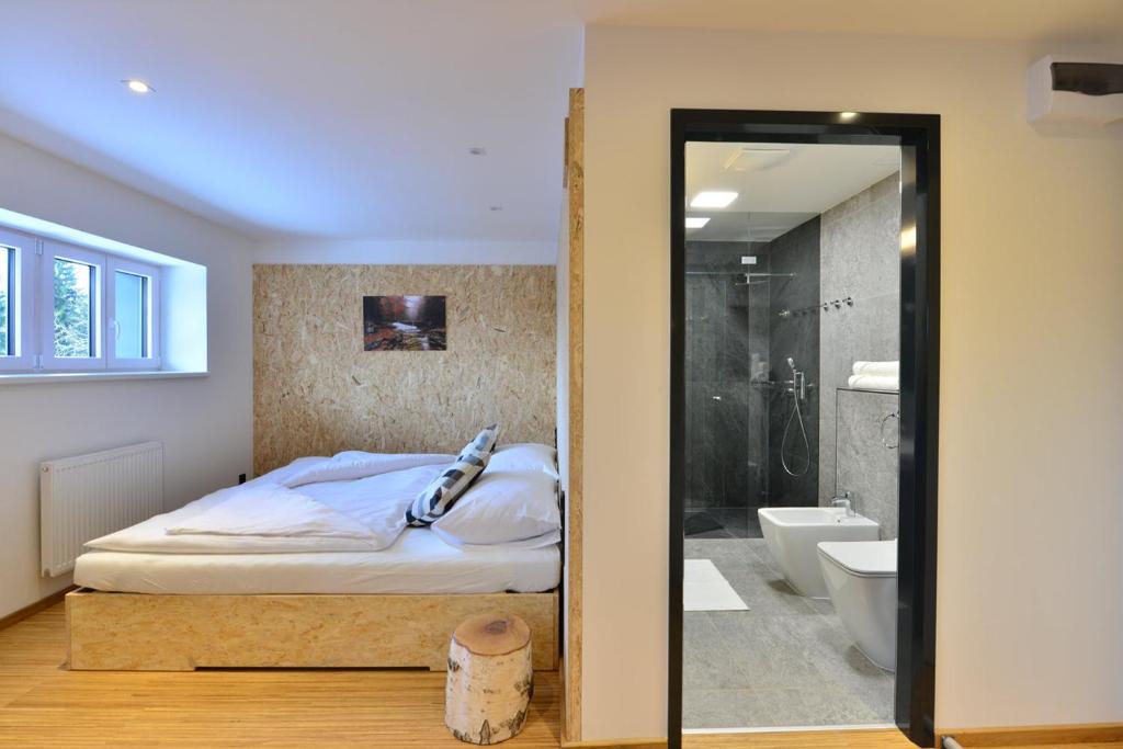 Двухместный (Двухместный номер с 1 кроватью или 2 отдельными кроватями и ванной комнатой) отеля Montanie - eko sport hotel, Десна