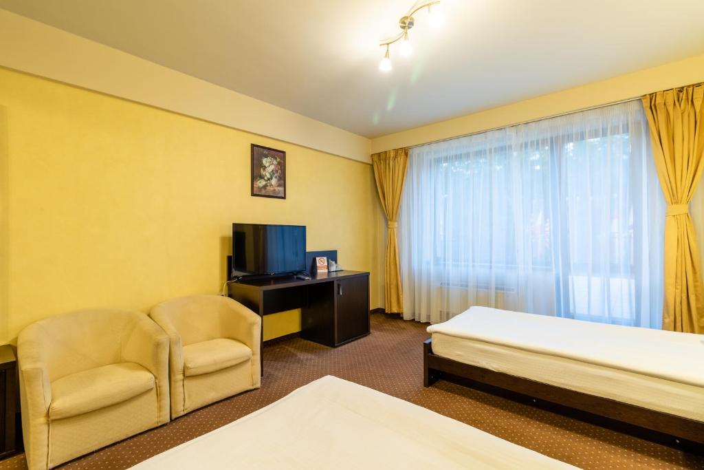 Двухместный (Улучшенный двухместный номер с 1 кроватью или 2 отдельными кроватями и террасой) отеля Hotel Restaurant Alesia, Тыргу-Муреш