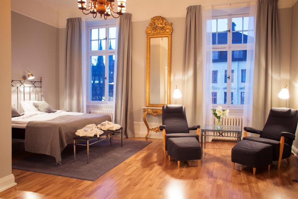 Двухместный (Двухместный номер Делюкс с 1 кроватью и ванной) отеля Grand Hotell Hörnan, Уппсала