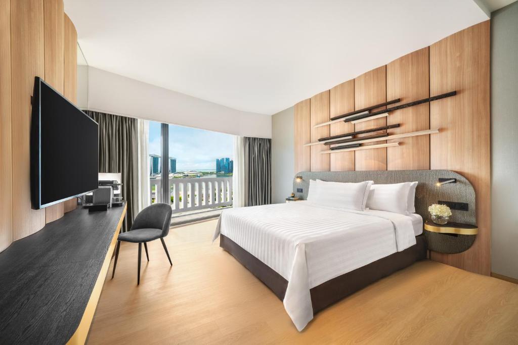 Двухместный (Фирменный номер Marina Bay с кроватью размера «king-size») отеля Marina Mandarin Singapore, Сингапур (город)