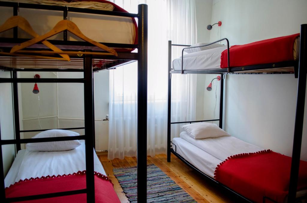 Номер (Односпальная кровать в общем 4-местном номере для мужчин и женщин) хостела Red Nose Hostel, Рига