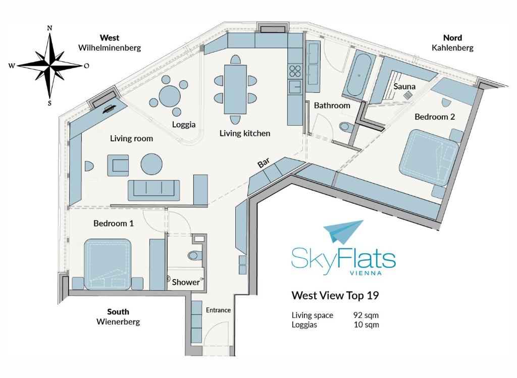 Апартаменты (Rooftop Apartment (West View)), Skyflats Vienna