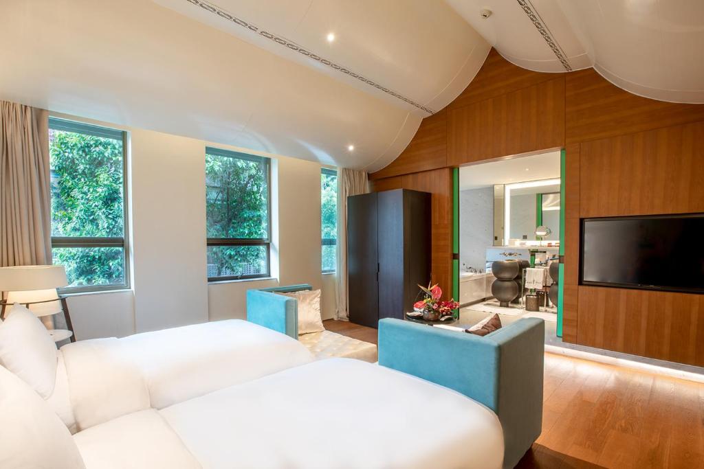 Двухместный (Двухместный номер с 2 отдельными кроватями) отеля Diaoyutai Boutique Hotel Chengdu, Чэнду