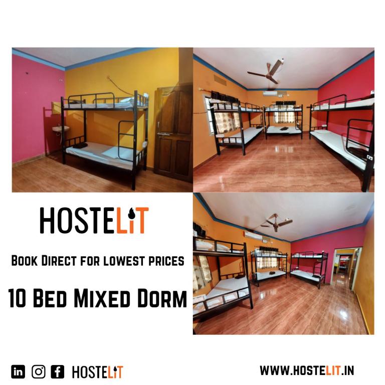 Номер (Кровать в общем номере для мужчин и женщин с 10 кроватями) хостела HosteLIT Gokarna - Backpacker Hostels, Гокарна