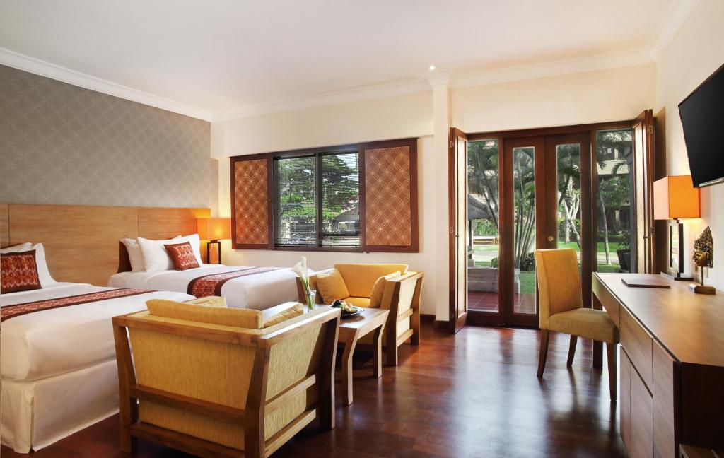 Двухместный (Горящее предложение при раннем бронировании - Номер Делюкс с видом на сад) курортного отеля Hotel Nikko Bali Benoa Beach, Нуса Дуа