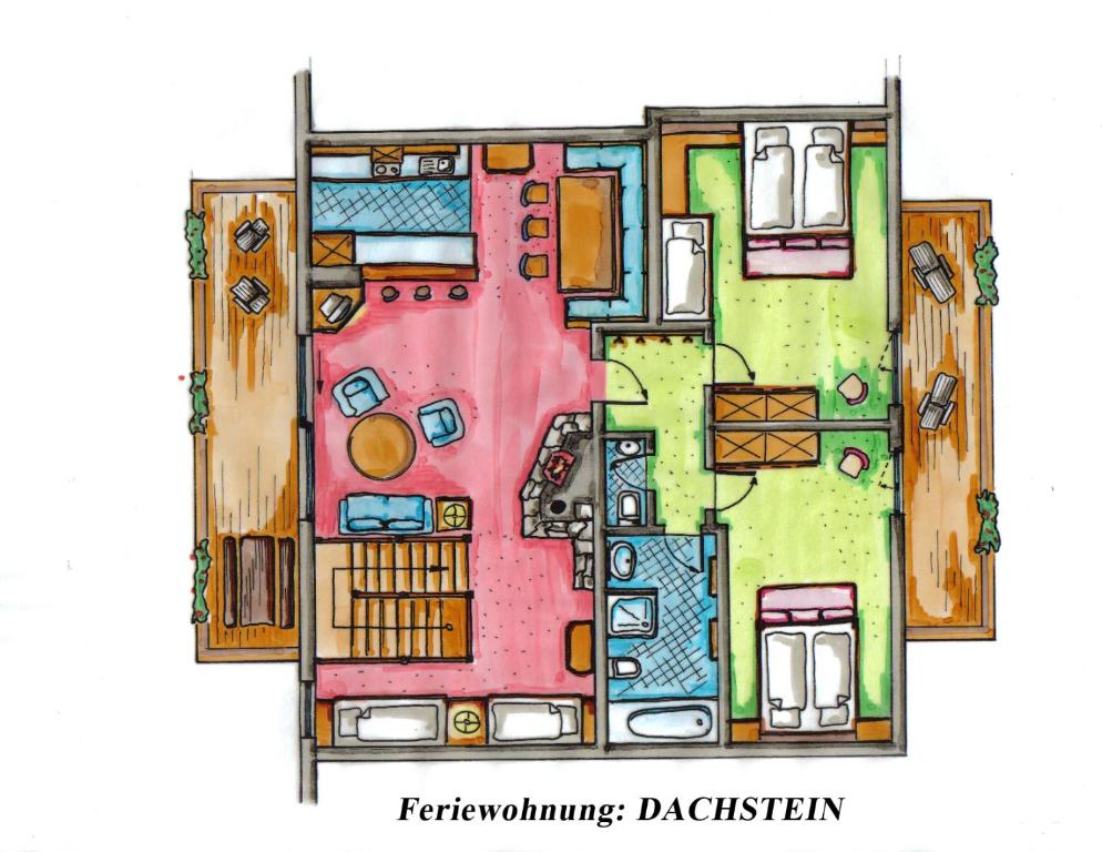 Апартаменты (Апартаменты с 2 спальнями) апартамента Ferienwohnungen Eckart, Шладминг