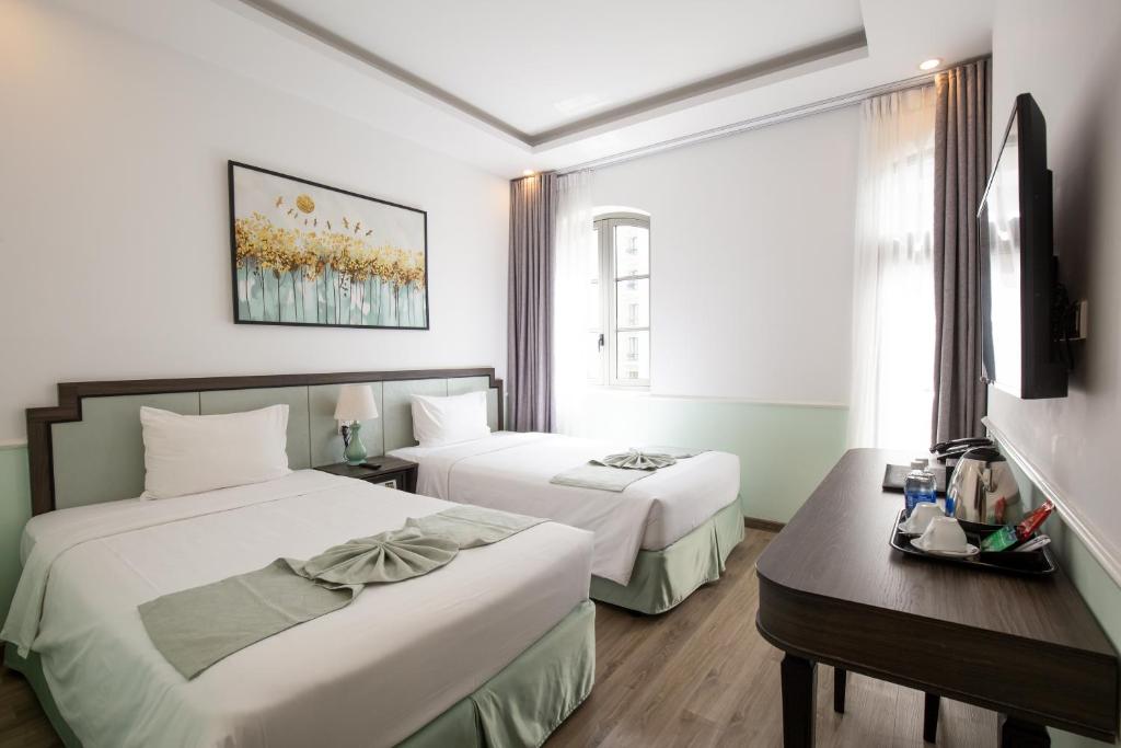 Двухместный (Двухместный номер Делюкс с 2 отдельными кроватями) отеля Paralia Khem Beach Phu Quoc Hotel, Дуонг-Донг