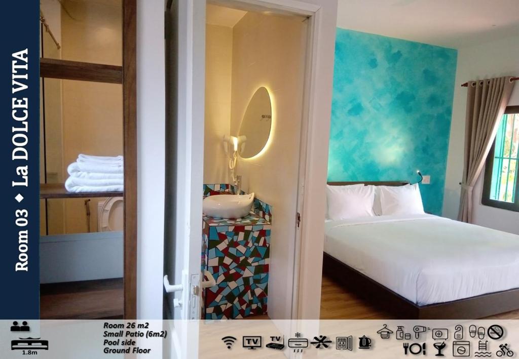 Двухместный (Двухместный номер с 1 кроватью и видом на бассейн) отеля MiNhon Hotel Muine, Фантхьет