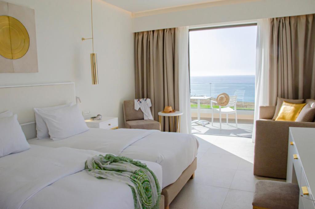 Одноместный (Улучшенный одноместный номер, вид на море) курортного отеля Robinson Club Ierapetra, Кутсунари
