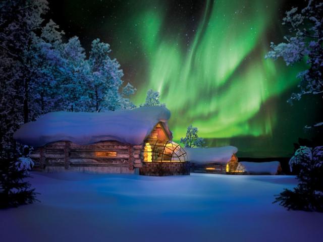 Четырехместный (Стеклянное иглу Кело (для 6 взрослых)) отеля Kakslauttanen Arctic Resort - Igloos and Chalets, Саариселькя