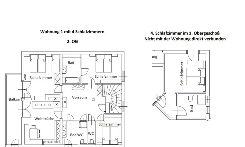 Апартаменты (Апартаменты с 4 спальнями и балконом) апартамента Haus Andrea Unterberger, Флахау
