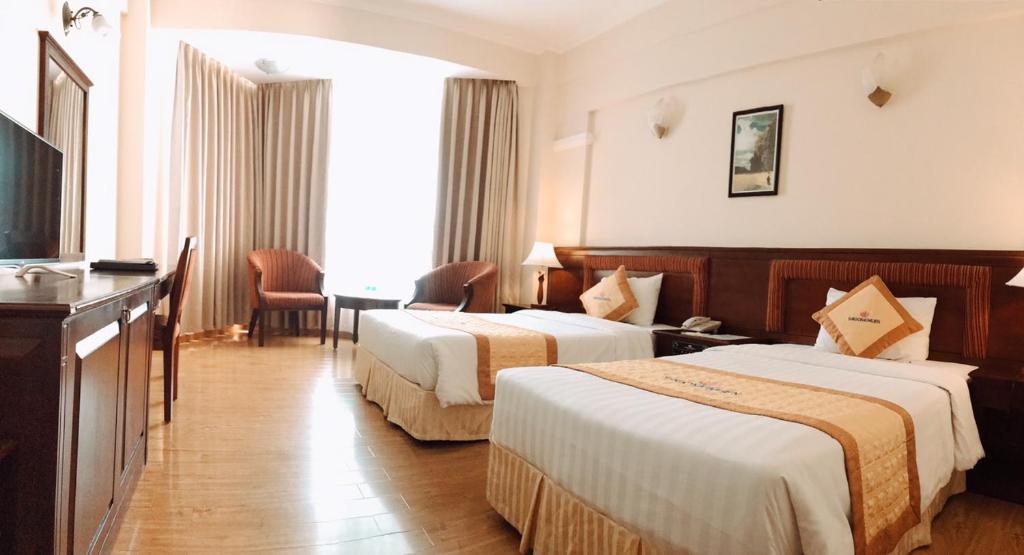 Двухместный (Улучшенный двухместный номер с 2 отдельными кроватями) отеля Saigon Kimlien Resort Cualo, Винь