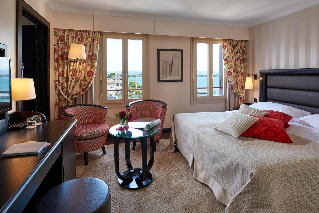 Двухместный (Улучшенный двухместный номер с 1 кроватью) отеля Romantik Hotel Mont Blanc au Lac, Морж