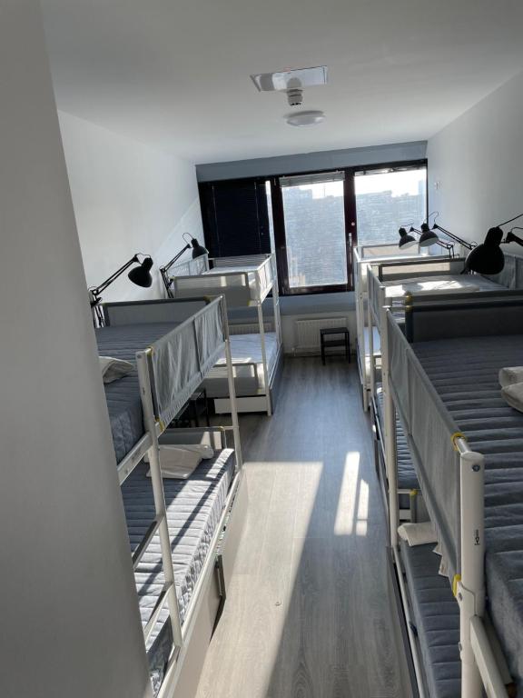Номер (Спальное место на двухъярусной кровати в 12-местном общем номере для мужчин и женщин) хостела Panorama Hostel, Франкфурт-на-Майне