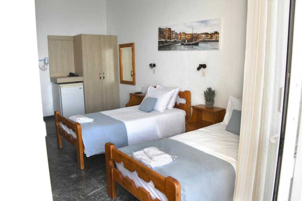 Двухместный (Двухместный номер с 2 отдельными кроватями и видом на море) отеля Klinakis Beach Hotel, Ханья