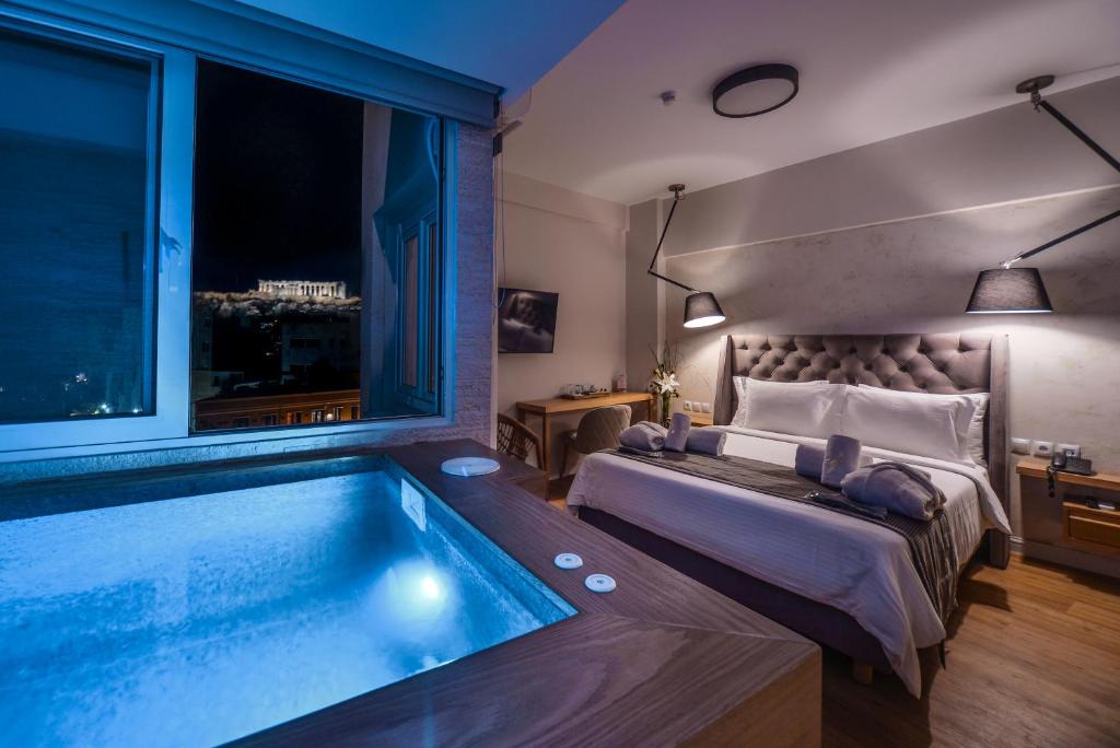 Сьюит (Люкс с гидромассажной ванной и видом на Акрополь) апарт-отеля A.P. Acropolis View Apartments, Афины