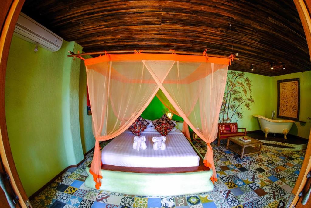 Двухместный (Двухместный номер Делюкс с 1 кроватью и балконом), Bali Bohemia Huts