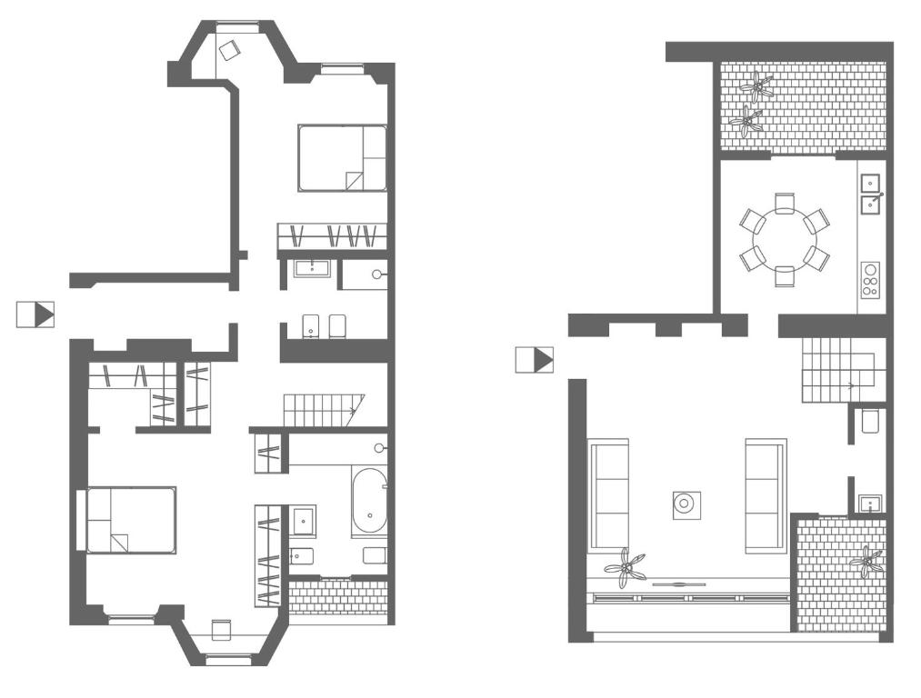 Апартаменты (Двухуровневые апартаменты с 2 спальнями), Brera Apartments