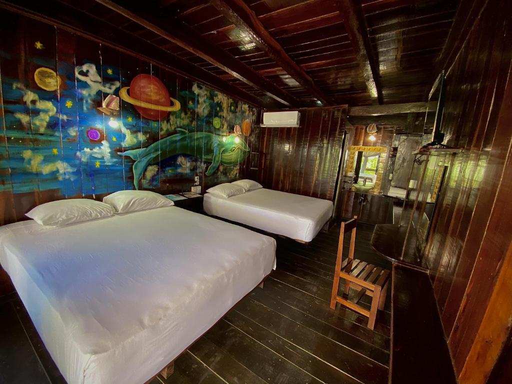Двухместный (Двухместный номер с 1 кроватью, вид на сад) отеля Eco Cabañas Bluekay, Махауаль