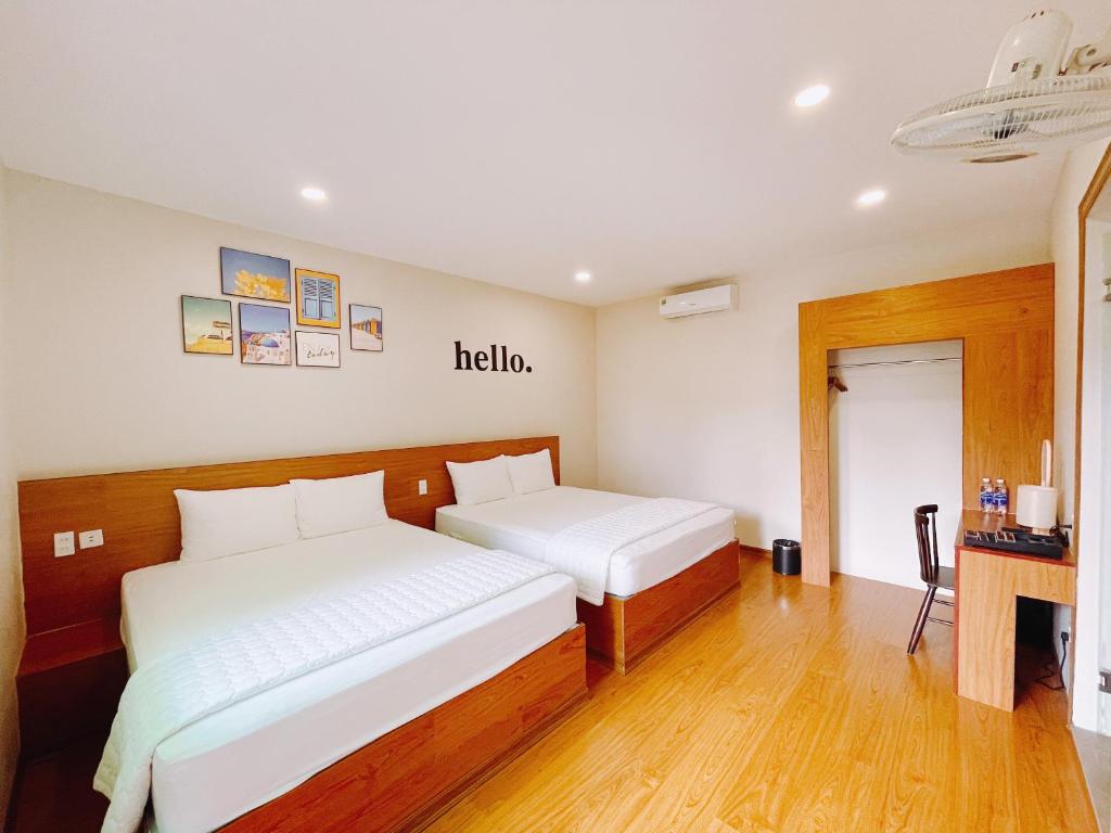 Двухместный (Двухместный номер с 2 отдельными кроватями, вид на сад) семейного отеля The View Point Home & Spa, Ниньбинь