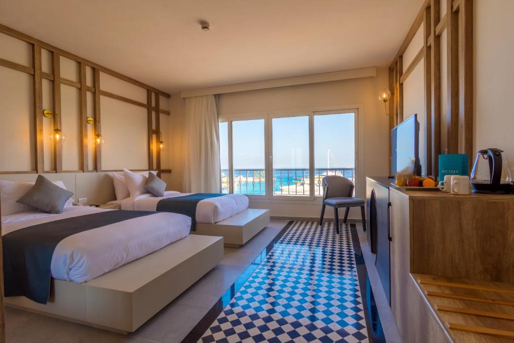 Двухместный (Двухместный номер Делюкс с 1 кроватью и видом на море) отеля The Boutique Hotel Hurghada Marina, Хургада